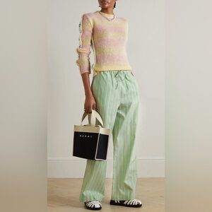 MARNI Green Pants Striped Women' Size 40 Italian